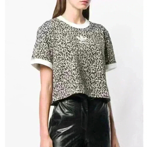 ADIDAS ORIGINALS Leoflage Cropped Top Shirt Great Condition Size XS-M - Picture 2 of 11